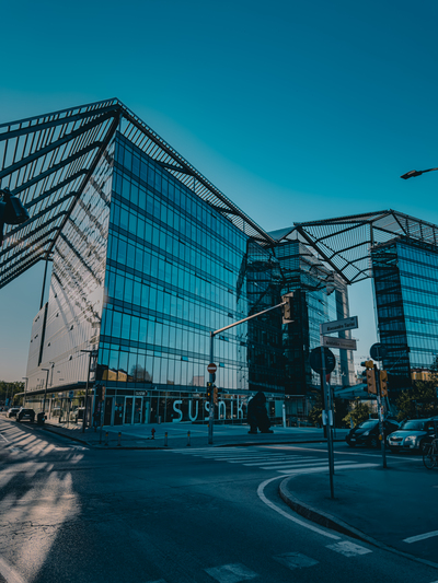 Glass buildings